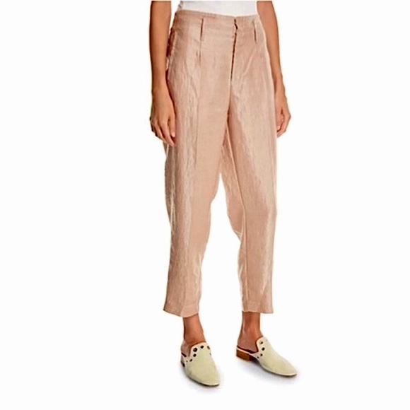 Forte_Forte Iridescent Satin Linen Trousers - Picture 1 of 7